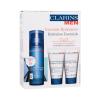 Clarins Men Hydration Essentials Pacco regalo balsamo per la pelle Men Super Moisture Balm 50 ml + Men Shampoo &amp; Shower 30 ml + gel detergente Men Active Face Wash 30 ml + siero occhi Double Serum Eye 0,9 ml