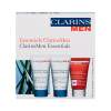 Clarins Men Essentials Pacco regalo gel detergente Active Face Wash 30 ml + shampoo e doccia gel Shampoo &amp; Shower 30 ml + gel per il viso Energizing Gel 12 ml