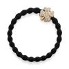 By Eloise London Bling Charms Gold Diamanté Clover Leaf Elastico per capelli donna 1 pz Tonalità Black