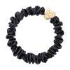 By Eloise London Skinny Silk Scrunchie Gold Heart Elastico per capelli donna 1 pz Tonalità Black