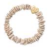 By Eloise London Skinny Silk Scrunchie Gold Heart Elastico per capelli donna 1 pz Tonalità Sand