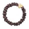 By Eloise London Skinny Silk Scrunchie Gold Heart Elastico per capelli donna 1 pz Tonalità Mocha