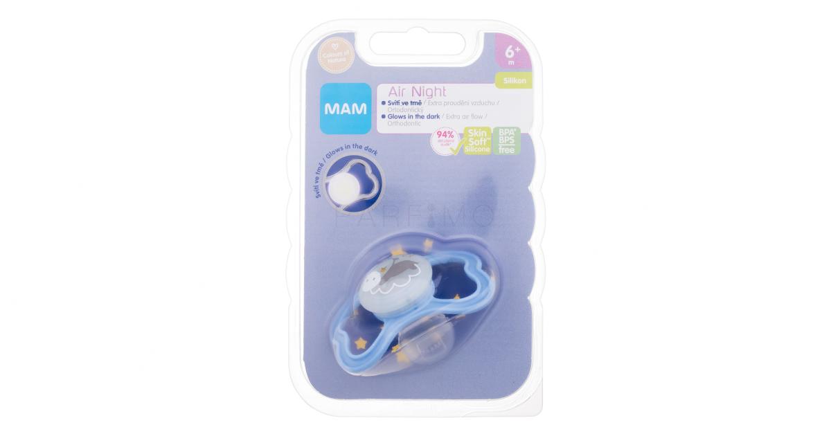 MAM Air Night Silicone Pacifier 6m+ Hippo Ciuccio bambino 1 pz Parfimo.it