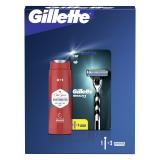 Gillette Mach3 Pacco regalo rasoio 1 pz + testina di ricambio 1 pz + gel doccia e shampoo Old Spice Whitewater 3in1 250 ml