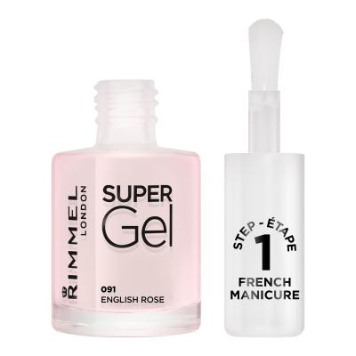 Rimmel London Super Gel French Manicure STEP1 Smalto per le unghie donna 12 ml Tonalità 091 English Rose