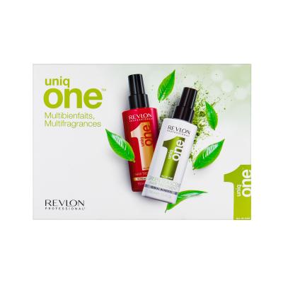 Revlon Professional Uniq One Duo Kit Pacco regalo maschera capelli senza risciaquo 150 ml + maschera capelli senza risciaquo Green Tea 150 ml
