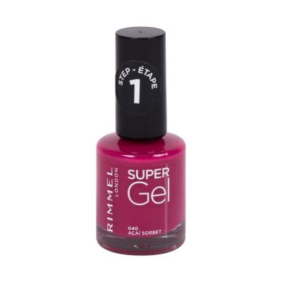 Rimmel London Super Gel STEP1 Smalto per le unghie donna 12 ml Tonalità 040 Acai Sorbet