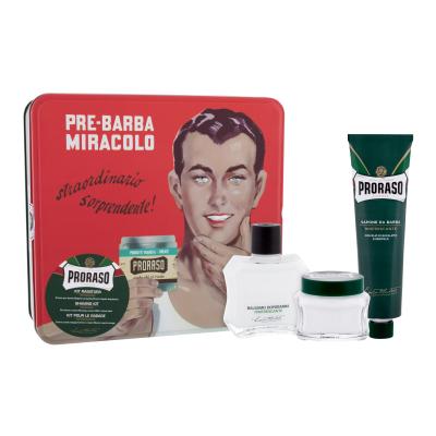 PRORASO Green Pacco regalo balsamo dopobarba Green 100 ml + crema da barba Green 150 ml + crema pre-barba Green 100 ml + scatola