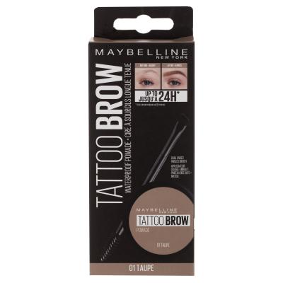 Maybelline Tattoo Brow Lasting Color Pomade Gel e pomate per sopracciglia donna 4 g Tonalità 01 Taupe