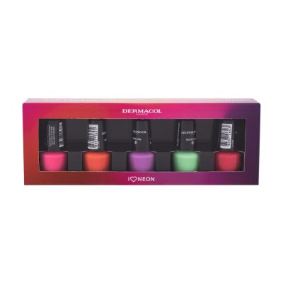 Dermacol Neon Pacco regalo smalto 5 ml + smalto 5 ml 29 Neon Obsession + smalto 5 ml 31 Neon Jelly + smalto 5 ml 32 Neon Green + smalto 5 ml 35 Neon Fantasy