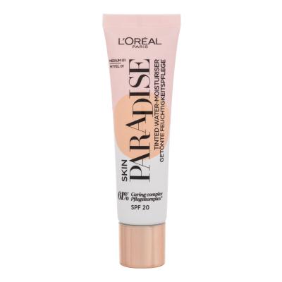 L'Oréal Paris Skin Paradise Tinted Water-Moisturiser SPF20 Fondotinta donna 30 ml Tonalità 01 Medium