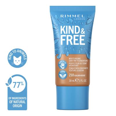 Rimmel London Kind &amp; Free Skin Tint Foundation Fondotinta donna 30 ml Tonalità 210 Golden Beige