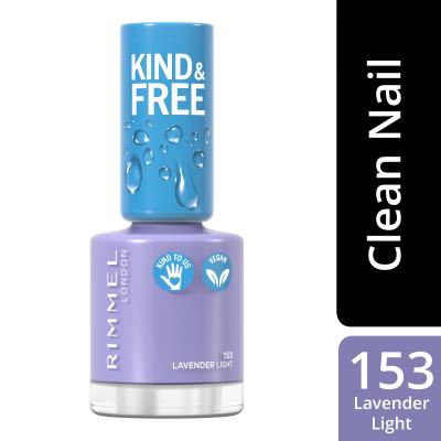 Rimmel London Kind &amp; Free Smalto per le unghie donna 8 ml Tonalità 153 Lavender Light