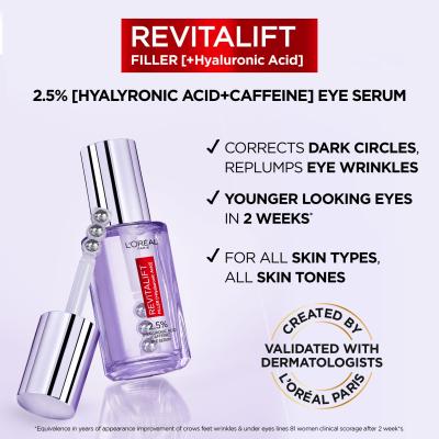 L&#039;Oréal Paris Revitalift Filler HA 2,5% Siero contorno occhi donna 20 ml