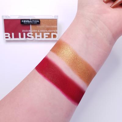 Revolution Relove Colour Play Blushed Duo Blush &amp; Highlighter Contouring palette donna 5,8 g Tonalità Wishful