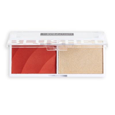 Revolution Relove Colour Play Blushed Duo Blush &amp; Highlighter Contouring palette donna 5,8 g Tonalità Daydream