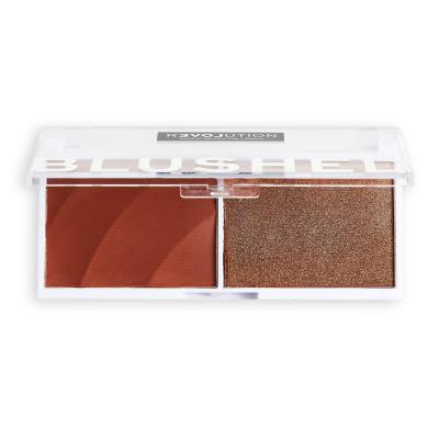 Revolution Relove Colour Play Blushed Duo Blush &amp; Highlighter Contouring palette donna 5,8 g Tonalità Baby