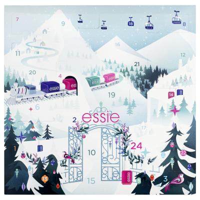 Essie Nail Lacquer Express Train Advent Calendar Pacco regalo smalto 8 x 13,5 ml + smalto 1 x 10 ml + smalto 14 x 5 ml + solvente per unghie 25 ml