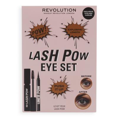 Makeup Revolution London Lash Pow Eye Set Pacco regalo mascara 5D Lash Pow Mascara 12,2 ml + eyeliner Liner Pow 0,5 ml Nero + piegaciglia
