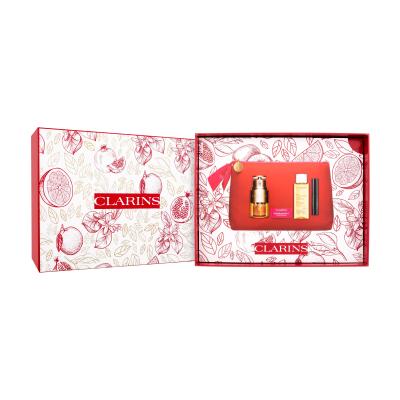 Clarins Double Serum Eye Collection Pacco regalo siero occhi Double Serum Eye 20 ml + olio detergente Total Cleansing Oil 50 ml + mascara Supra Lift & Curl 3 ml 01 Intense Black + borsa cosmetica