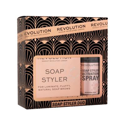 Makeup Revolution London Soap Styler+ Duo Pacco regalo sapone per sopracciglia Soap Styler 5 g + spray per sopracciglia Soap Styler Brow Activation Spray 50 ml