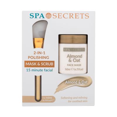 Xpel Spa Secrets Almond & Oat 2-in-1 Polishing Face Mask Pacco regalo maschera viso Spa Secrets Mandorla & Avena 140 ml + applicatore