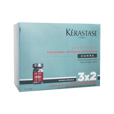 Kérastase Spécifique Cure Anti-Chute Intensive Homme Set Pacco regalo trattamento contro la caduta dei capelli Specifique Intense Anti-Thinning Care 30 x 6 ml + Genesis Homme Daily Fortifying Shampoo purificante 10 ml + Genesis Homme Thickness Boosting Shampoo System 10 ml