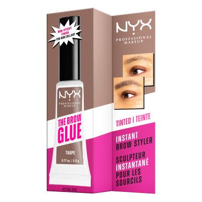 NYX Professional Makeup The Brow Glue Instant Brow Styler Gel e pomate per sopracciglia donna 5 g Tonalità 02 Taupe