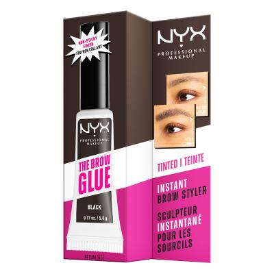 NYX Professional Makeup The Brow Glue Instant Brow Styler Gel e pomate per sopracciglia donna 5 g Tonalità 05 Black