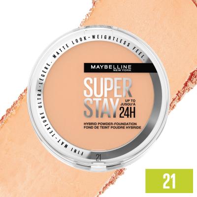 Maybelline Superstay 24H Hybrid Powder-Foundation Fondotinta donna 9 g Tonalità 21