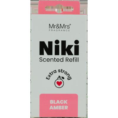 Mr&amp;Mrs Fragrance Niki Refill Black Amber Deodorante per auto Ricarica 1 pz