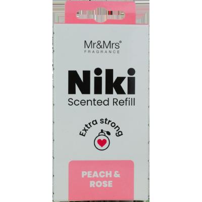 Mr&amp;Mrs Fragrance Niki Refill Peach &amp; Rose Deodorante per auto Ricarica 1 pz
