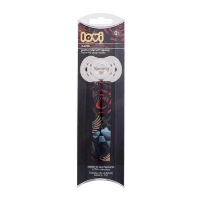 LOVI I Love Soother Clip With Ribbon Catena per il ciuccio bambino 1 pz