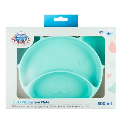 Canpol babies Silicone Suction Plate Turquoise Piatti bambino 500 ml