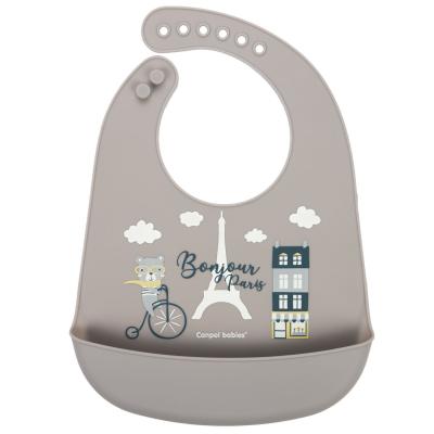 Canpol babies Bonjour Paris Silicone Bib With Pocket Bavaglino bambino 1 pz