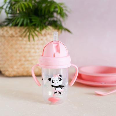 Canpol babies Exotic Animals Non-Spill Expert Cup With Weighted Straw Pink Tazza bambino 270 ml