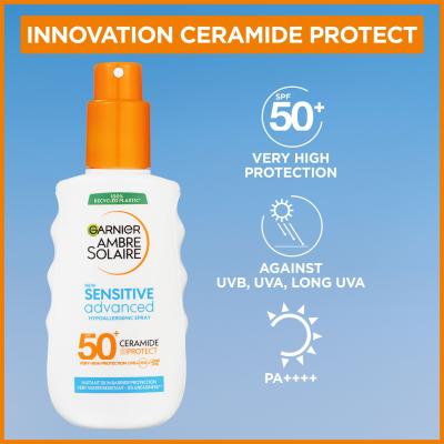 Garnier Ambre Solaire Sensitive Advanced Hypoallergenic Spray SPF50+ Protezione solare corpo 150 ml