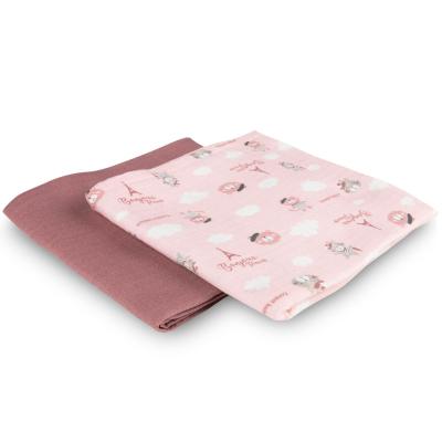 Canpol babies Bonjour Paris Muslin Squares Diapers Pink Pannolini di stoffa bambino 2 pz