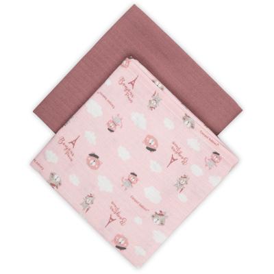 Canpol babies Bonjour Paris Muslin Squares Diapers Pink Pannolini di stoffa bambino 2 pz