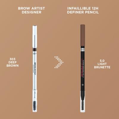 L&#039;Oréal Paris Infaillible Brows 12H Definer Pencil Matita sopracciglia donna 1 g Tonalità 3.0 Brunette