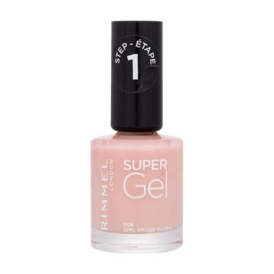 Rimmel London Super Gel STEP1 Smalto per le unghie donna 12 ml Tonalità 008 Girl Group Blush