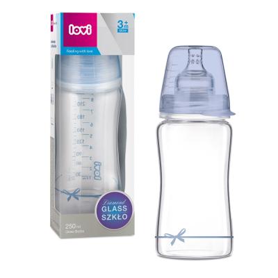 LOVI Baby Shower Glass Bottle Blue 3m+ Biberon bambino 250 ml