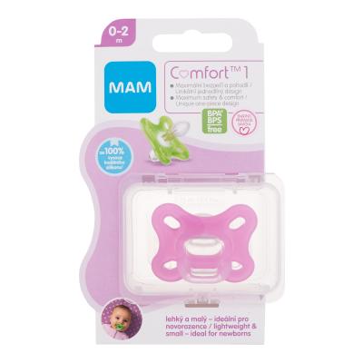 MAM Comfort 1 Silicone Pacifier 0-2m Pink Ciuccio bambino 1 pz