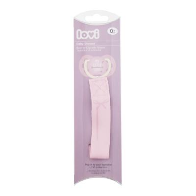 LOVI Baby Shower Soother Clip With Ribbon Girl Catena per il ciuccio bambino 1 pz