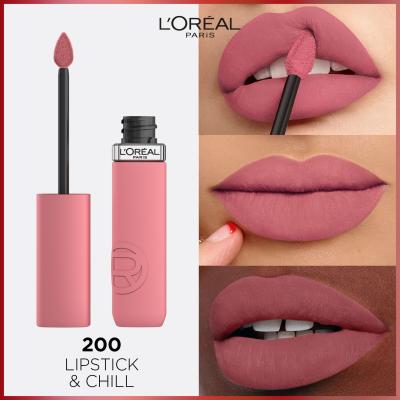 L&#039;Oréal Paris Infaillible Matte Resistance Lipstick Rossetto donna 5 ml Tonalità 200 Lipstick&amp;Chill