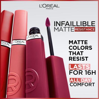 L&#039;Oréal Paris Infaillible Matte Resistance Lipstick Rossetto donna 5 ml Tonalità 500 Wine Not?