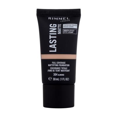 Rimmel London Lasting Matte Full Coverage Fondotinta donna 30 ml Tonalità 304 Almond