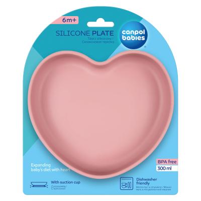 Canpol babies Silicone Suction Plate Heart Pink Piatti bambino 300 ml