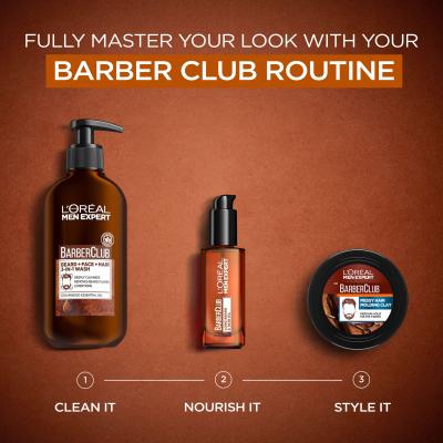 L&#039;Oréal Paris Men Expert Barber Club Messy Hair Molding Clay Crema per capelli uomo 75 ml