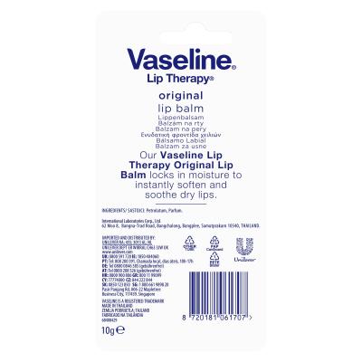 Vaseline Lip Therapy Original Lip Balm Tube Balsamo per le labbra donna 10 g